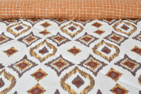 Heaven AC Double Bed Comforter for All Session (White & Brown)